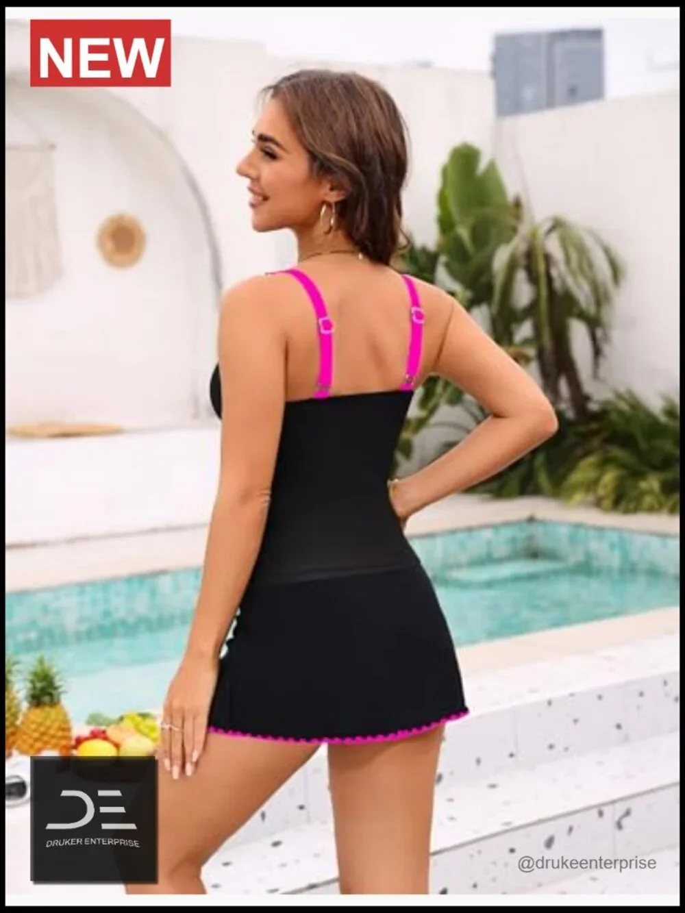 Women's Tankini Swimsuits Tummy Control Two Piece Bathing Suit Modest Swim
